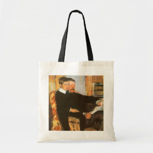 Vintage portret van vader en zoon door Mary Cassat Tote Bag