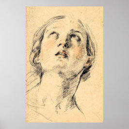 Vintage portret van vrouw in neutrale kleuren potl poster