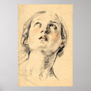 Vintage portret van vrouw in neutrale kleuren potl poster
