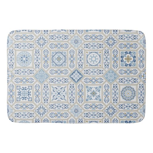 Vintage Portugal Azulejo traditioneel Badmat (Voorkant)