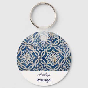 Vintage Portugese azulejo Sleutelhanger