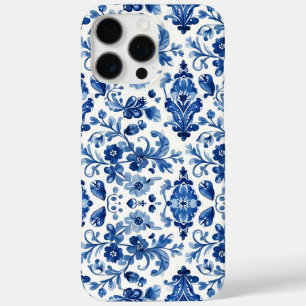 Vintage Portugese Blauwe Bloemtegels iPhone 16 Pro Max Hoesje