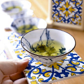 Vintage Portuguese Azulejo Drink Coaster  Tegeltje