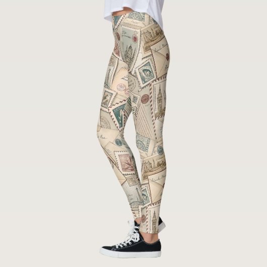 Vintage Postage Stamps Leggings (Links)