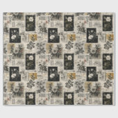 Vintage Postal Stamps Marks Cadeaupapier (Vlak)