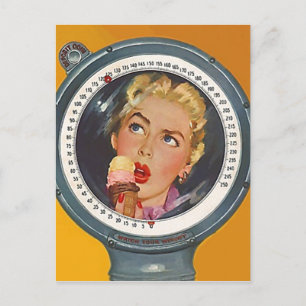 Vintage Postcard New Year Weight PC Resolution Feestdagenkaart
