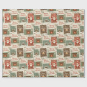 Vintage Postcards & Holiday Greetings Cadeaupapier (Vlak)