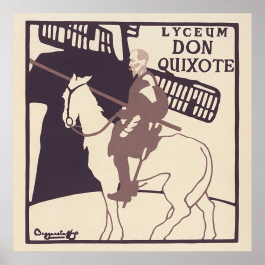 Vintage Poster adverteren het spel "Don Quichot" (Voorkant)