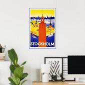 Vintage Poster Afdruk Stockholm (Thuiskantoor)