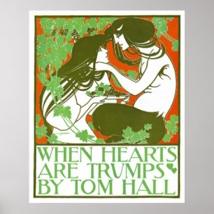 Vintage Poster Afdrukken: Wanneer harten Trump zij