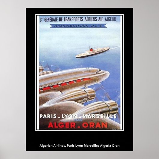 Vintage poster Algerije Airlines (Voorkant)