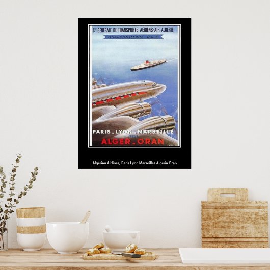 Vintage poster Algerije Airlines (Keuken)