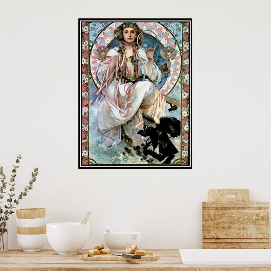 Vintage Poster alphonse mucha (Keuken)