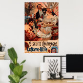 Vintage Poster Alphonse Mucha Biscuits Ad (Thuiskantoor)