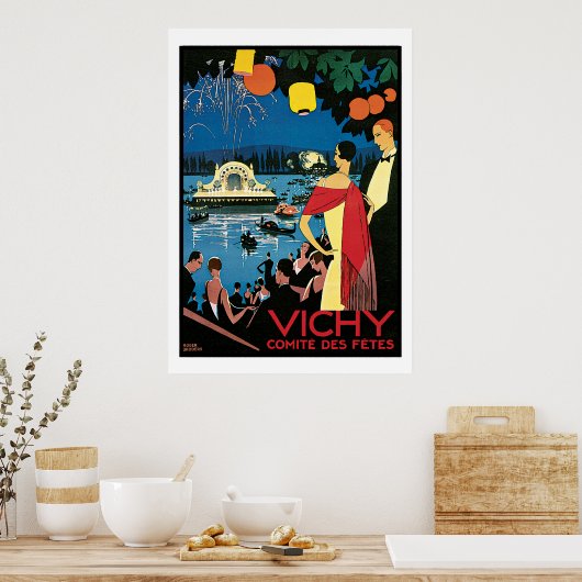 Vintage Poster Art Vichy Frankrijk (Keuken)