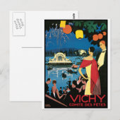 Vintage Poster Art Vichy Frankrijk Briefkaart (Voorkant / Achterkant)
