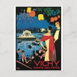 Vintage Poster Art Vichy Frankrijk Briefkaart