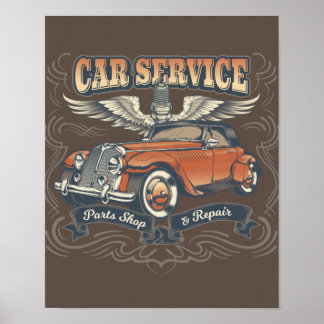 Vintage Poster-autoservice Poster