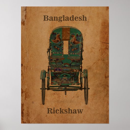 Vintage Poster Bangladesh Rickshaw (Voorkant)