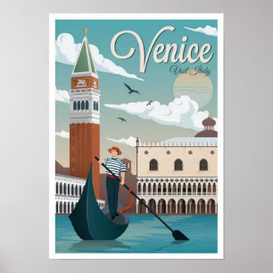 Vintage Poster - Bezoek Venetië Italië