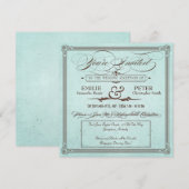 Vintage Poster Blue en Brown Reception only Kaart (Voorkant / Achterkant)