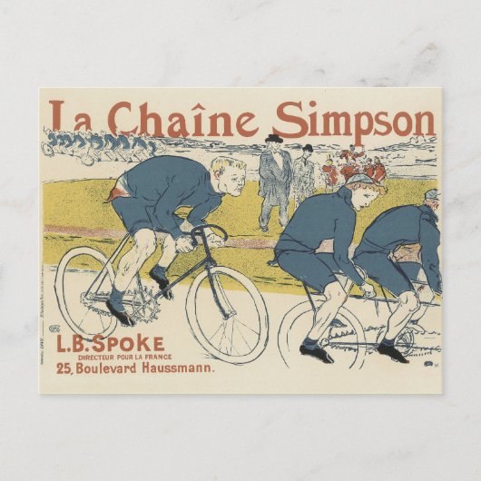 Vintage Poster Briefkaarten - Fietsen (Voorkant)
