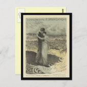 Vintage Poster Briefkaarten - Lovers (Voorkant / Achterkant)