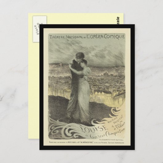 Vintage Poster Briefkaarten - Lovers (Voorkant / Achterkant)