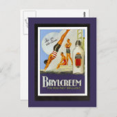 Vintage-poster Brylcreem bij het zwembad Briefkaart (Voorkant / Achterkant)