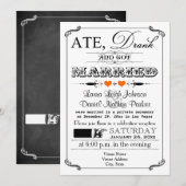 Vintage Poster & Chalkboard Wedding Invitation 10 Kaart (Voorkant / Achterkant)