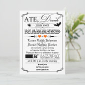 Vintage Poster & Chalkboard Wedding Invitation 11 Kaart (Staand voorkant)