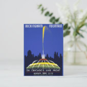 Vintage Poster, Chicago's Buckingham Fountain, doe Briefkaart (Staand voorkant)