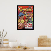 Vintage Poster Comic Book Hoesjes Cowgirl (Keuken)