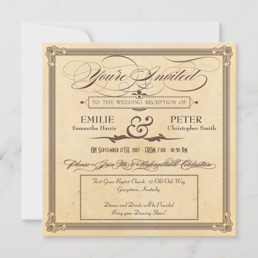 Vintage Poster Cream & Brown Reception only (Voorkant)