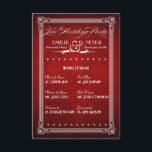 Vintage Poster Deep Red Wedding Party Kaart<br><div class="desc">Deze prachtige diepgewortelde rode "bruiloft party" invoegkaart, met bleke zilvertekst, heeft een , oud hollywood-gevoel met ouderwetse briefontwerpen, met uitgebreide scriptelementen, een decoratieve banner, sterren en een zware ampersand. Het fancy ontwerp is geïnspireerd op zowel ontwerp als stijlvolle posters. Deze trouwsuite is ideaal voor iedereen die op zoek is naar...</div>
