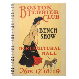 Vintage Poster Design - Boston Terrier Bench Club Notitieboek