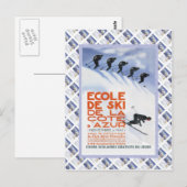Vintage-poster, Ecole de Ski Briefkaart (Voorkant / Achterkant)