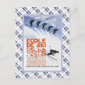 Vintage-poster, Ecole de Ski Briefkaart (Voorkant)
