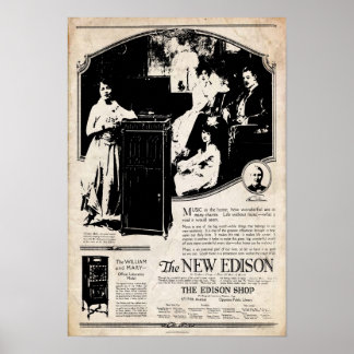 Vintage Poster Edison Phonograph 1917