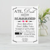 Vintage Poster en Chalkboard Wedding Invitation 4 Kaart (Staand voorkant)