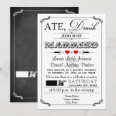 Vintage Poster en Chalkboard Wedding Invitation 5 Kaart (Voorkant / Achterkant)