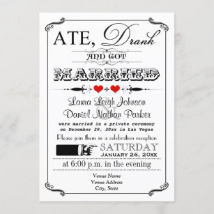 Vintage Poster en Chalkboard Wedding Invitation 5 Kaart