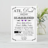 Vintage Poster en Chalkboard Wedding Invitation 6 Kaart (Staand voorkant)