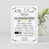 Vintage Poster en Chalkboard Wedding Invitation 7 Kaart (Staand voorkant)