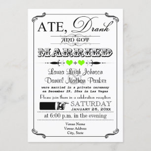 Vintage Poster en Chalkboard Wedding Invitation 7 Kaart