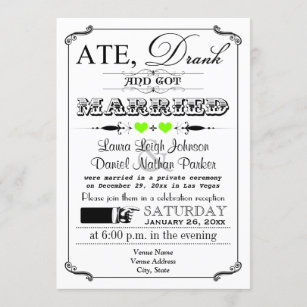 Vintage Poster en Chalkboard Wedding Invitation 7 Kaart