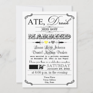 Vintage Poster en Chalkboard Wedding Invitation 8 Kaart