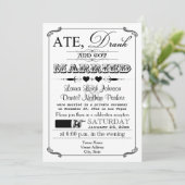 Vintage Poster en Chalkboard Wedding Invitation 9 Kaart (Staand voorkant)