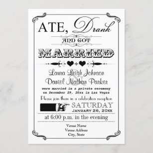 Vintage Poster en Chalkboard Wedding Invitation 9 Kaart