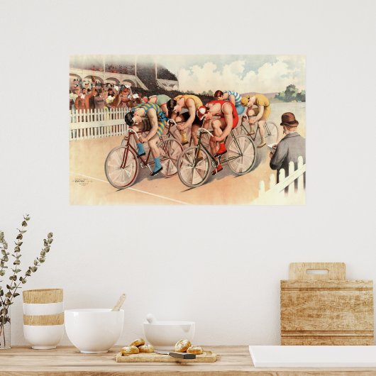 Vintage Poster fietsen (Keuken)